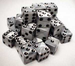 Koplow Silver Square Edged Dice