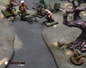 Craxis sneaks up on the Ogres to see what the brutes are doing.