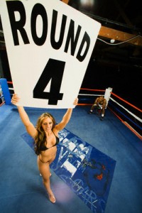"Ring Girl" Announcing Start of Round Four