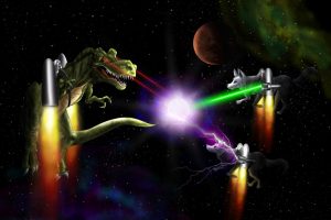 t_rex_fighting_wolves_in_jet_packs_in_space_by_zyari-d4zj3ox