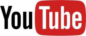 YouTube logo: white wordmark on a red rounded square background