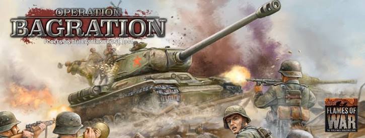 Cover art for 'Operation Bagration' featuring a WWII tank firing amid explosions and soldiers advancing, with the game subtitle 'Forces on the Eastern Front 1944' visible in the background.