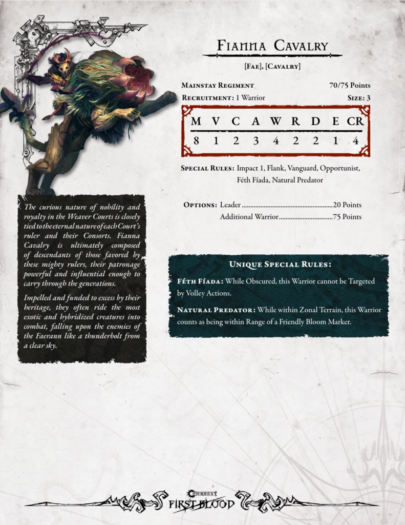 Fianna Cavalry rules