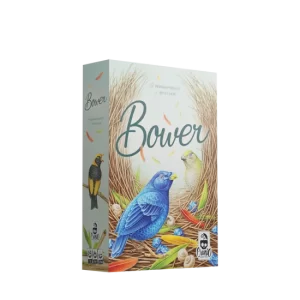 Box packaging with colorful bird artwork labeled Bower showing blue and yellow birds among grasses and leaves
