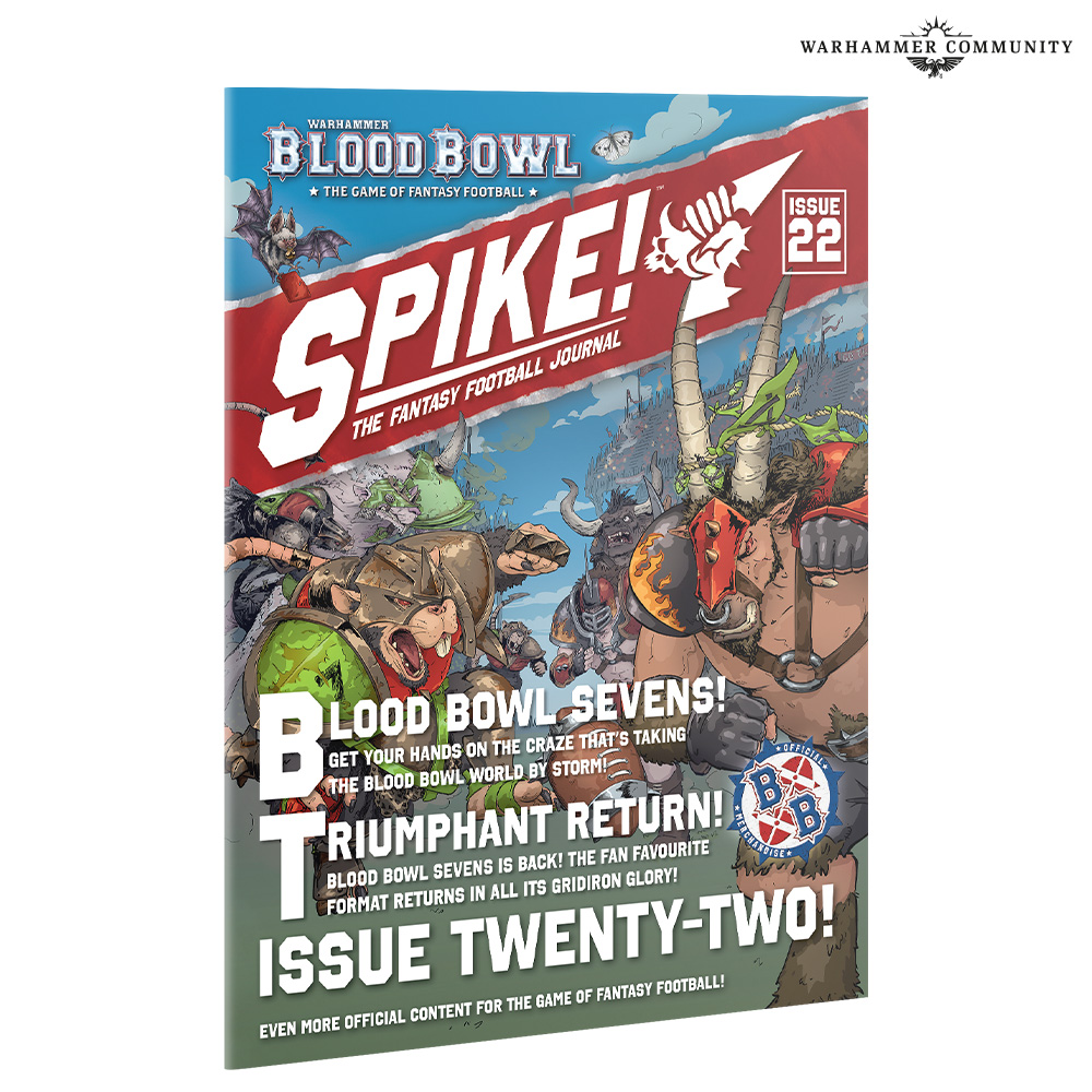 image Frontline Gaming Cover of Spike The Fantasy Football Journal Issue 22 featuring bold title and a chaotic fantasy battle scene