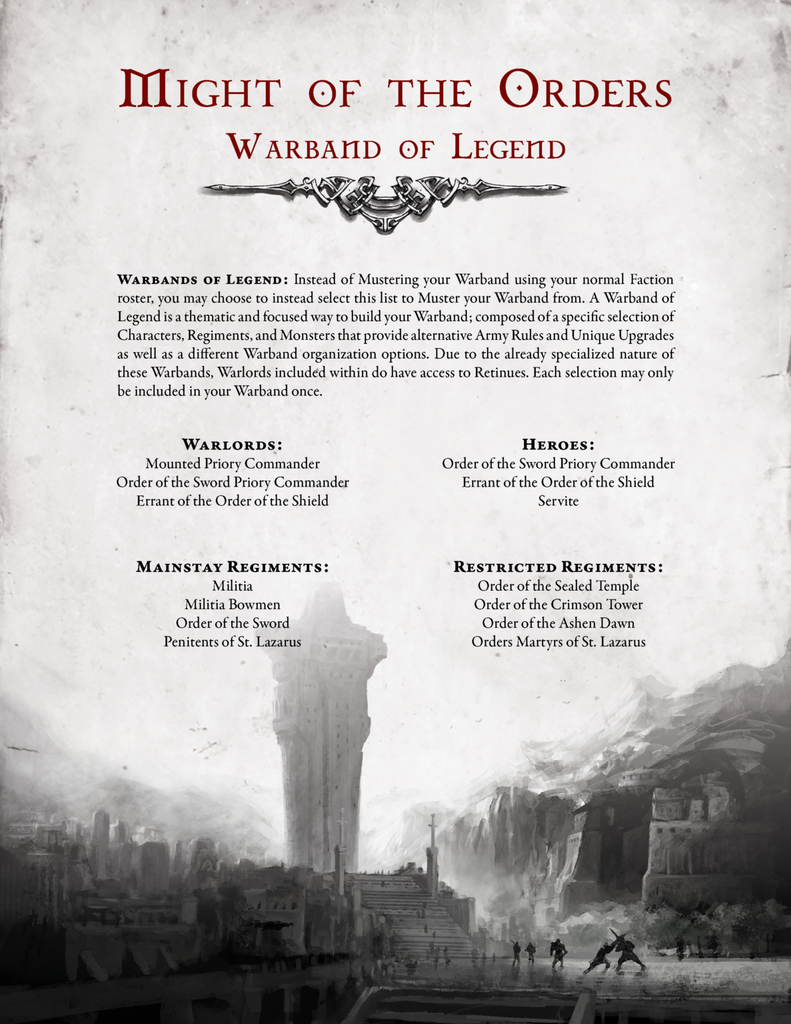Conquest The Orders warband rules